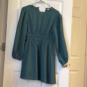 Girls long sleeve Hunter green swing dress